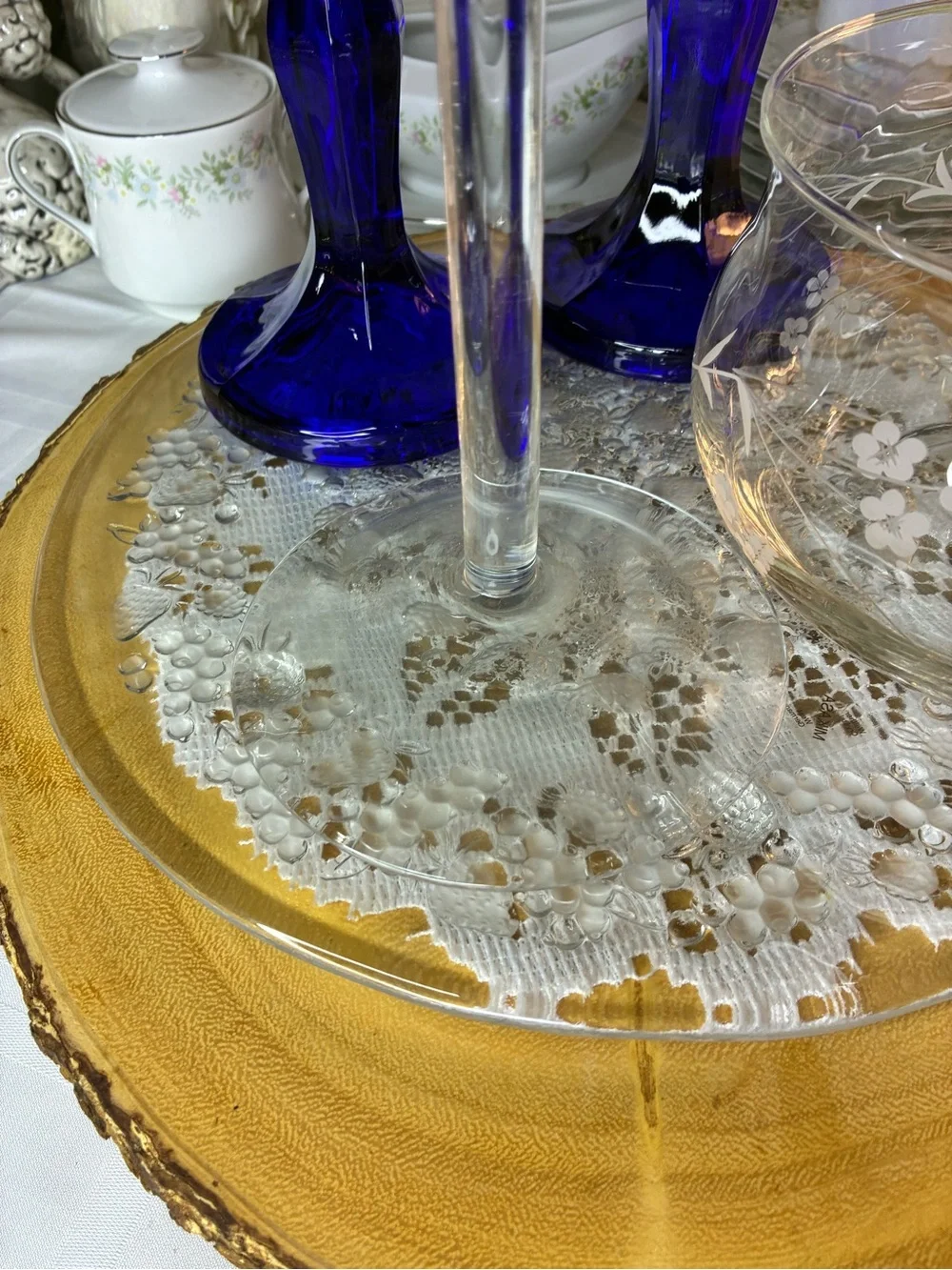 IKEA Glass Cake Dome with Deep Red Base